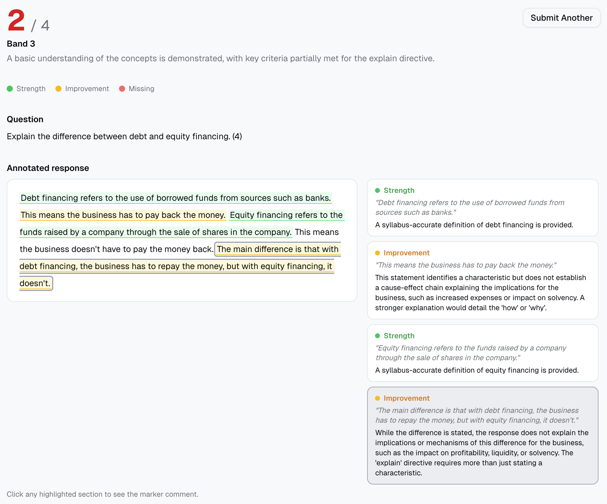Feedback annotation UI
